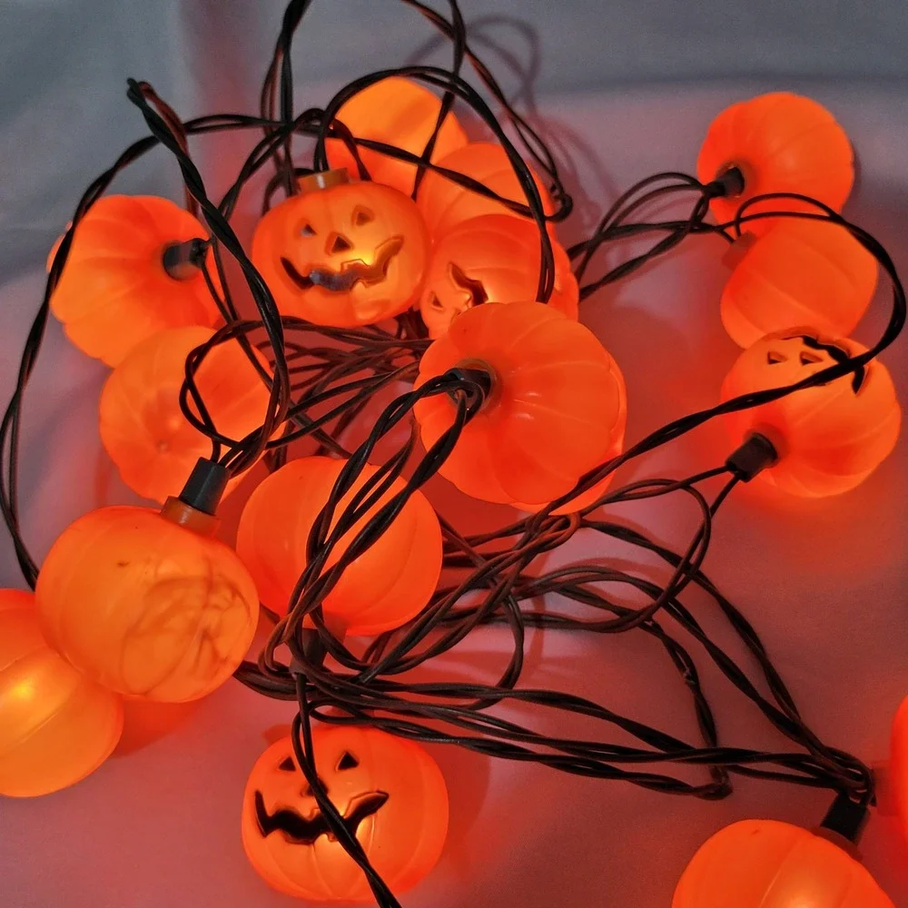Way To Celebrate Spooky Hollow Pumpkin String Lights Halloween Orange 40 Count